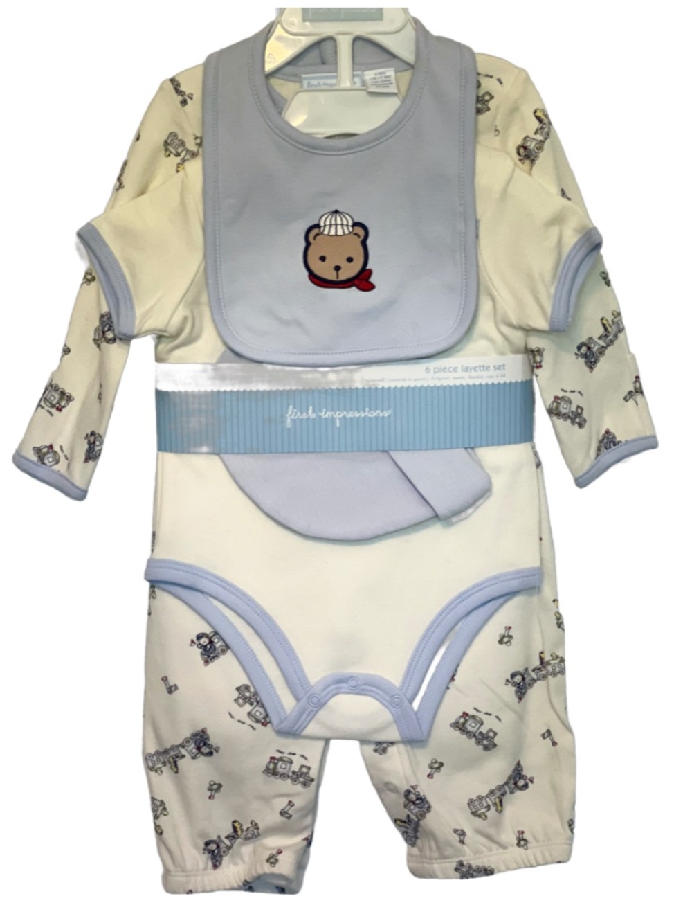 Baby Boy Layette, 6 Piece Blue, 6 months